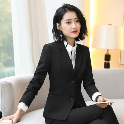 China Breathable 2 Pieces Set Suit For Women Formal Trousers Soft And Work Wear Office Ladies Comfortable Designer Business Jacket With Breeches for sale