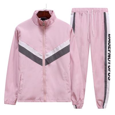 China Polyester Colorblock Fitness Men/Women Retro QUICK DRY Mens Sports Jogging Pink Sweatsuit Tracksuit Set Male Clothing for sale