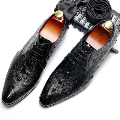 China Dropship Waterproof Official Formal Full-Grain Interesting Dress Genuine Leather Men's Leather Shoes With Soft Rubber Sole Stylish Shoes Wedding for sale