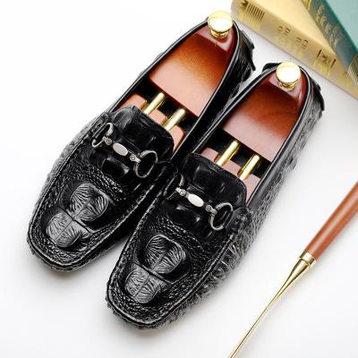 China Waterproof Formal Shoes Men Dress Office Shoes Slip-on Leather Upper Genuine Leather British Style Loafers Brand Cowhide Men's Shoes for sale