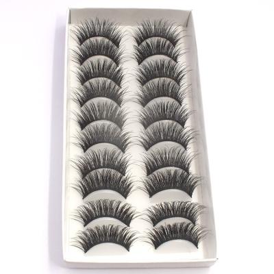 China 2021 new customer package popular selling tapered soft and natural synthetic eyelashes FLUFFY 10 pairs for sale