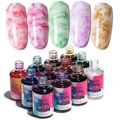 China 15ml Modern Gel Polish Phototherapy Soak Off Nail Art Soak Off DIY Gradient Nail Polish Gel Ink UV Gel Polish Marble Ink Painting for sale