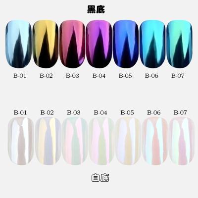 China Aurora Pearl Dust Dip Happen 2021 New 7 Color Set Chrome Laser Scattered Glitter Powder Nail Art Laser Nail Art Mirror Colorful Mirror Decoration pastel nail art for sale