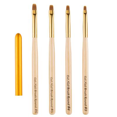 China Personal Nail Art DIY Nail Art Brush Drawing Painting Carving Acrylic Polish Wooden Handle Manicure Builder UV Gel Pen Round Design Flower Tips Tools for sale