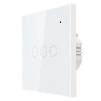 China Voice Control by Alexa and Google Assistant EU Smart Wifi Wall Touch Amazon Switch 1 2 3 Gang Glass Panel Smart Lamp Switch for sale