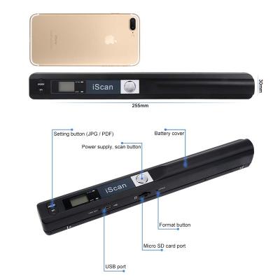 China Lightweight Wireless Pen Scanner Handheld For Paper A4 Book And Documents HD Color Light Weight Portable Scanner for sale