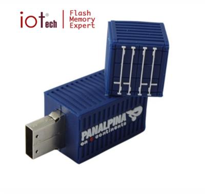 China Rectangle Promotion Gift PVC Material Shipping Container USB Flash Drive for sale