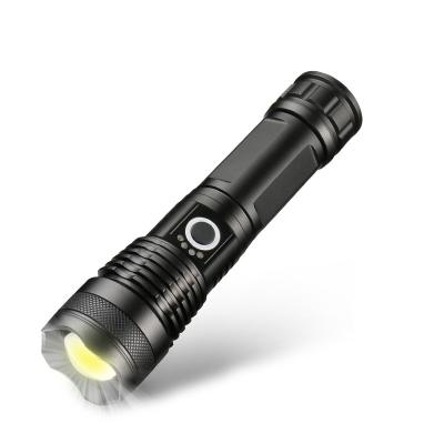 China 5 Modes Retractable Light Camping LED Flashlight Strong Light Long Range Retractable Outdoor USB Rechargeable Ignition Flashlight for sale