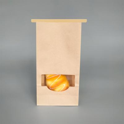 China Recycled Toast Bread Toast Bag Food Bags China Printing Materials Flat Bottom Toast Paper Package Toast Bread Packaging Disposable Bag for sale