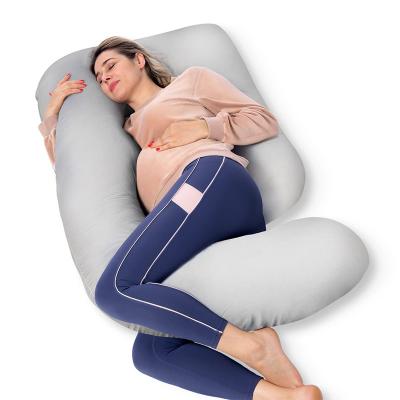 China Body support Grey U-Shape,Full Body Pillow and Maternity Support Pregnancy Pillow for Back Hips Legs Belly for Pregnant Women for sale