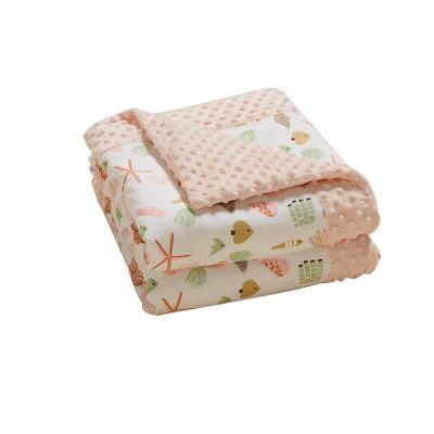 China Anti Dust Mite Custom Designs Baby Quilt Polyester Minky Dots Velvet Blanket Soft Blanket Newborn Receiving Fleece Baby Blankets for sale