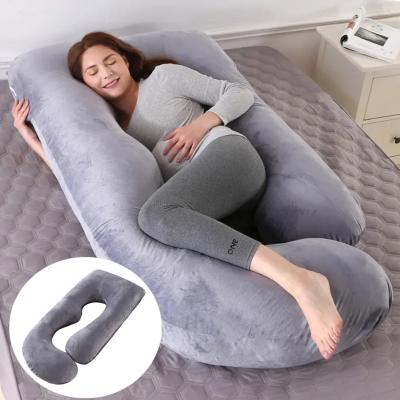 China Body support Manufacturer Supply U Shape Maternity Pillow Organic Cotton Bamboo Full Body Pregnant Pillow With Removable Cotton Cover for sale