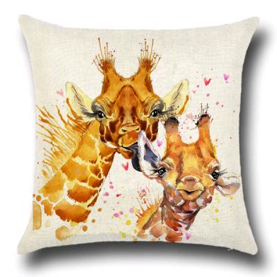 China Decorative Giraffe Home Decor Cotton Tile Folded Canvas Blanket for sale