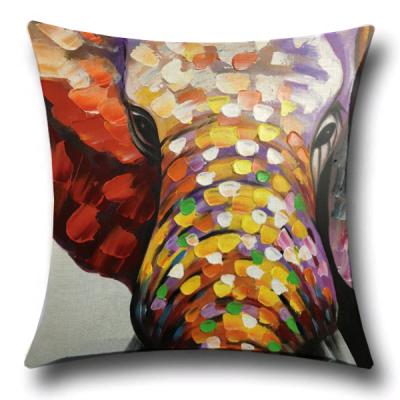 China Custom Painting Folded Digital Printing Square Or Rectangle Cushion Cover Pillow Cover for sale