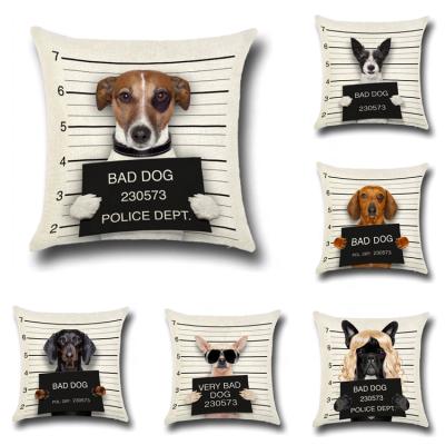 China 18 x 18 inch Folded Square Funny Dog Home Decorative Cushion Cover for sale