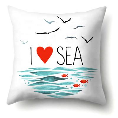 China Sea Boat Decor Folded Home Throw Pillow Case Sofa Seat Cushion Cover for sale