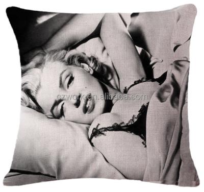 China Sexy Home Cushion Cover Marilyn Monroe Design Folded Decorative Tile Shape for sale