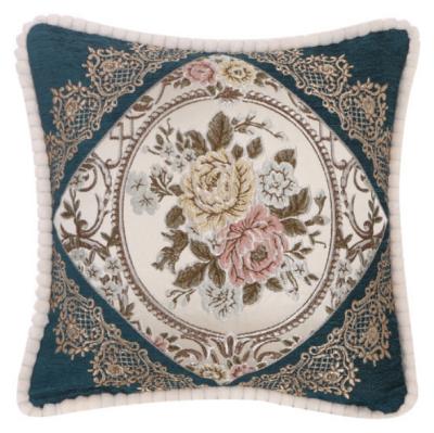 China Flower Jacquard Woven Cushion Pillowcase Linen Sofa Upholstered Cute Folded Plush Cotton Pillowcase Pillow Case for sale