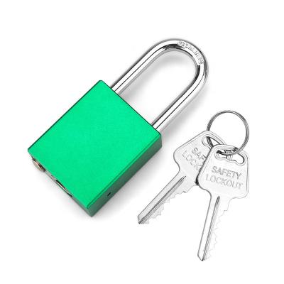 China Security aluminum aluminum padlock with master key and long hardened steel shackler for industrial lockout-tagout for sale