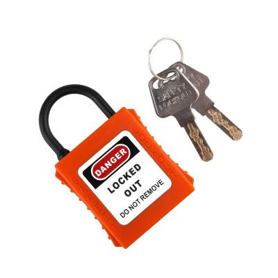 China PA Safety Nylon Lockout Insulated Security Padlocks feature orange bodies and are available in different sizes and in a variety for sale