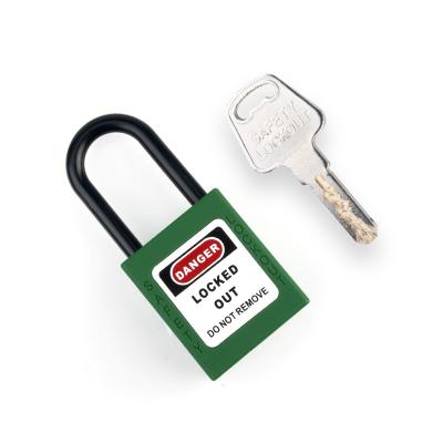 China PA Nylon Lockout Insulated Green Plastic Padlock for sale