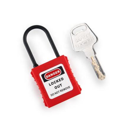 China PA 38MM Nylon Security Insulated Padlock with Custom Coding and Master Locked Laser Tag for Industrial Lockout Tagout for sale