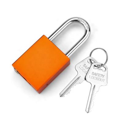 China Aluminum anodized aluminum padlock with shackle and steel master key for electrical insulation lockout / tagout for sale