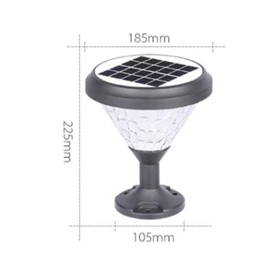 China Customizable Black Metal LED Solar Panel Lamp Post Post Garden Light Cap Aluminum Black Cap for sale