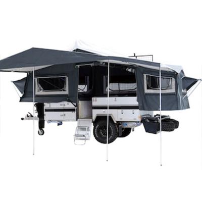 China Travel Trailer Top Selling Guaranteed Quality Steel Rear Bed Front Fold RV Travel Trailer for sale