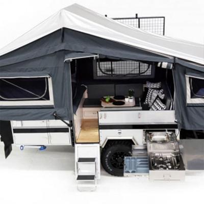 China Cheap Hot Selling Travel Trailer Fold+rear-out Quality Cheap Drive In Off Road RV Camping Caravan Trailer for sale