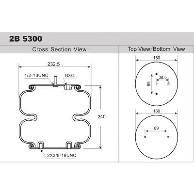 China Firstone W013586951 Auto Suspension System Airide Spring / Continental Air Bellows FD 200-25 For Complicated Truck Suspensions Air Shock Absorber Dual Springs Replacement for sale