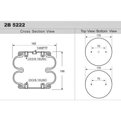 China Dual Convoluted Air Bellows Air Lift Air Shock Absorber Dual Convoluted Air Spring For Trailer Suspension System Parts 2B8-550/W01-358-7325 /1398567/57007325 for sale