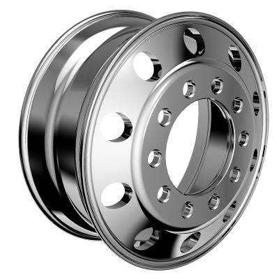 China Double Inch 10 Holes Aluminum Truck Wheel 24.5*8.25 Rims For Passenger Bus Car for sale