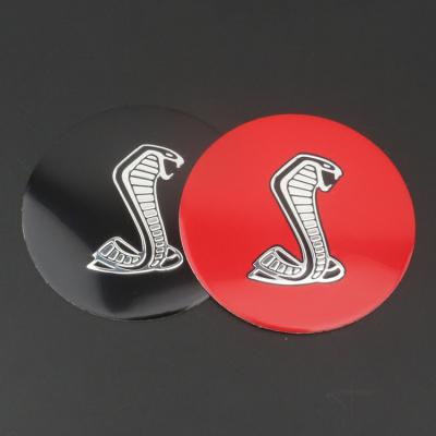 China Sports wholesale customization steering wheel horn emblem badge red car sticker for Ford Mustang GT350 3D car shelby logo for sale