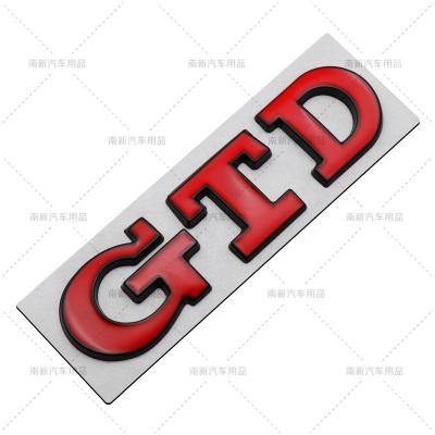 China Decorate Wholesale Customization 3D Metal Car Stickers GTD Emblem Badge Body Sticker Car Symbols For Trunk Tag Sports Car Modified Logo for sale