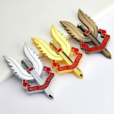 China Wholesale Customization 3D Sports Metal Car Stickers Emblem Badge Body Sticker WHO OSE WINS Car Modified Logo for sale