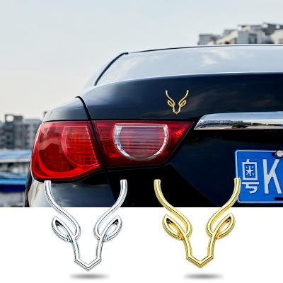 China Wholesale Customization Customized Luxury And High-end Sports Aluminum Emblem Stickers Metal Car Personality Antlers Badge for sale