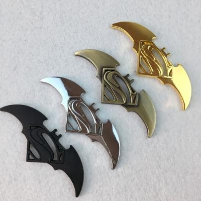 China Decorate Wholesale Customization 3D Metal Car Stickers Emblem Badge Body Sticker Car Symbols For Trunk Superman Bat Car Modified Logo for sale