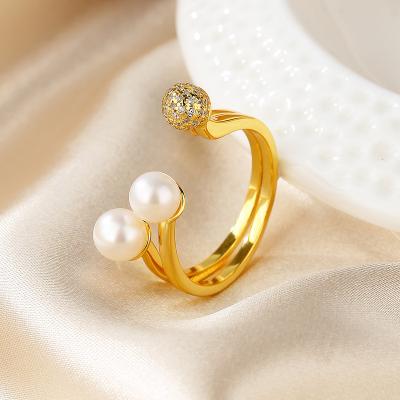 China Fashion Foldable natural freshwater pearl women's ring with niche design, high-end sterling s925 silver  bracelet for sale