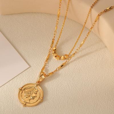 China New Vintage CLASSIC Coin Key Necklace For Women Fashion Necklace Soft Folding Chain for sale