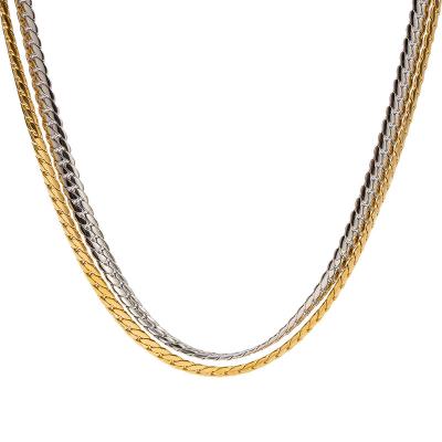 China Hot-Selling Cuban Link Chain Chokers Lead Free Nickel Free Stainless Steel Base Punk Necklace For Women Men Vintage Black Gold Tone Solid Metal for sale