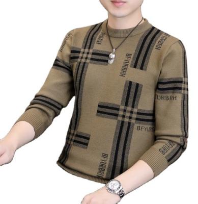 China Anti-pilling Men's Sweaters For Winter 2023 Are On The Rise In The Trend Of Knit Pullovers With Round Necks And Striped Slim-fitting Bottoms for sale