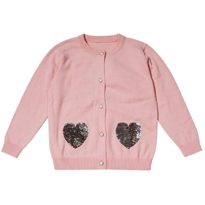 China Pullover 2020 Sequins Pink Latest Cardigan Sweater Designs For Baby Girls Kids for sale