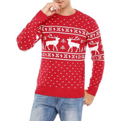 China Anti-pilling Winter Xmas Reindeer Jumper Acrylic Polyester Ugly Knitted Custom Jacquard Christmas Sweater For Men for sale