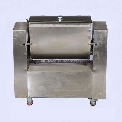 China Snack Factory 130L Horizontal Spiral Dough Mixer 50KG Spray Paint Bakery Dough Mixer for sale