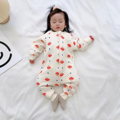 China Baby Autumn/Winter Cotton Sleeping Bag Breathable Kids Kick Proof Slit Leg Boys And Girls Warm Thick Pajamas for sale