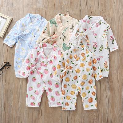 China 2022 spring autumn baby cotton romper fruit and flowers cotton printed long sleeve kids clothes newborn baby rompers for sale