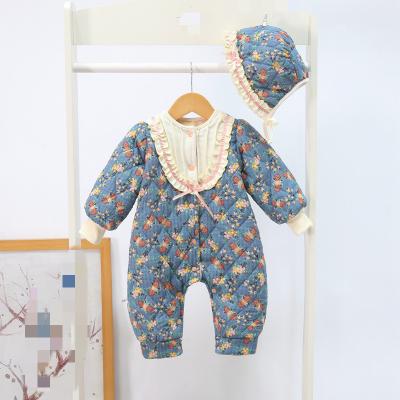 China 100% New Cotton ADM G20069 Organic Winter 2022 Baby Clothes Thick and Fleece Cotton Overalls Baby Romper Clothing Wholesale for sale