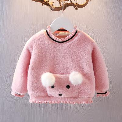 China CSY307 Winter Girls Breathable Sweaters For Kid Plush Cartoon Sweater Wool Top Warm Casual Sweater For Kid Girl for sale