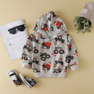 China CQZ 1459 Spring New Boys Long Sleeve Cartoon Car Casual Hoodie Boys Pullover Breathable Hoodie for sale